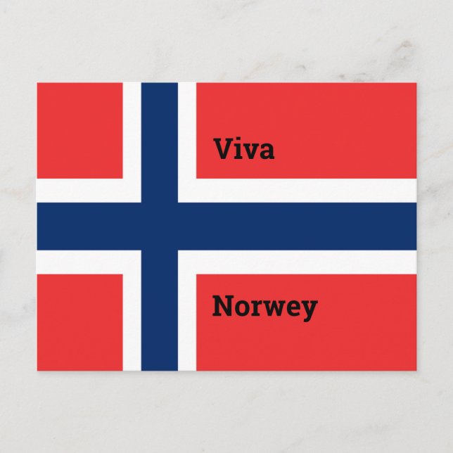 Postal Bandera personalizar Viva Noruega (Anverso)