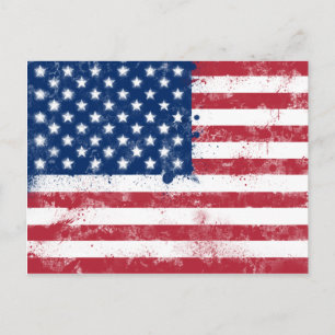 Postal Bandera pintada de manchas de Estados Unidos