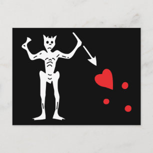 Postal Bandera pirata de barba negra