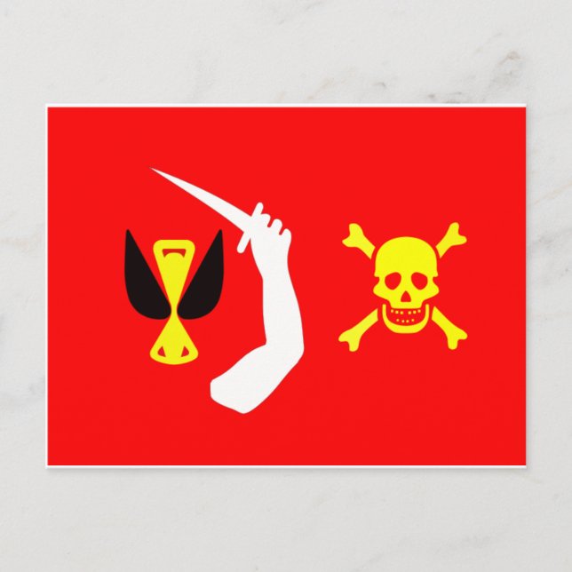 Postal Bandera pirata de Christopher Moody (Anverso)
