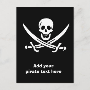 Postal Bandera pirata de Jolly roger
