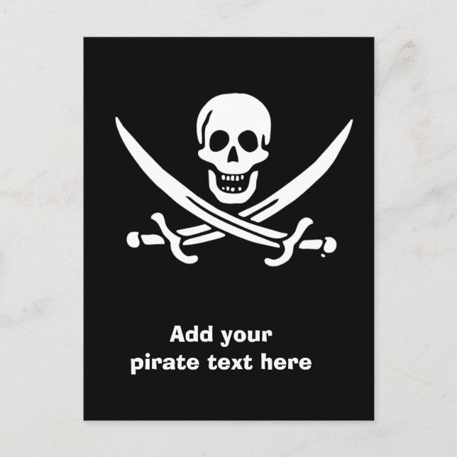 Postal Bandera pirata de Jolly roger (Anverso)