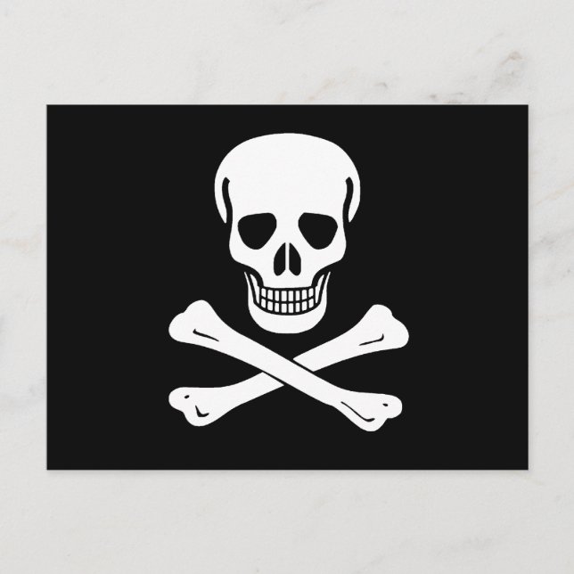 Postal Bandera pirata de Jolly Roger (Anverso)