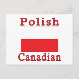 Postal Bandera polaca canadiense