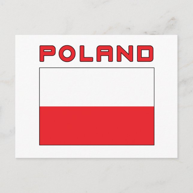Postal Bandera Polaca Con Polonia (Anverso)