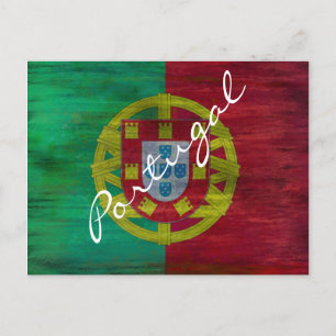 Postal Bandera portuguesa angustiada