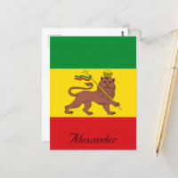Bandera rastafari del personalizado León etíope de