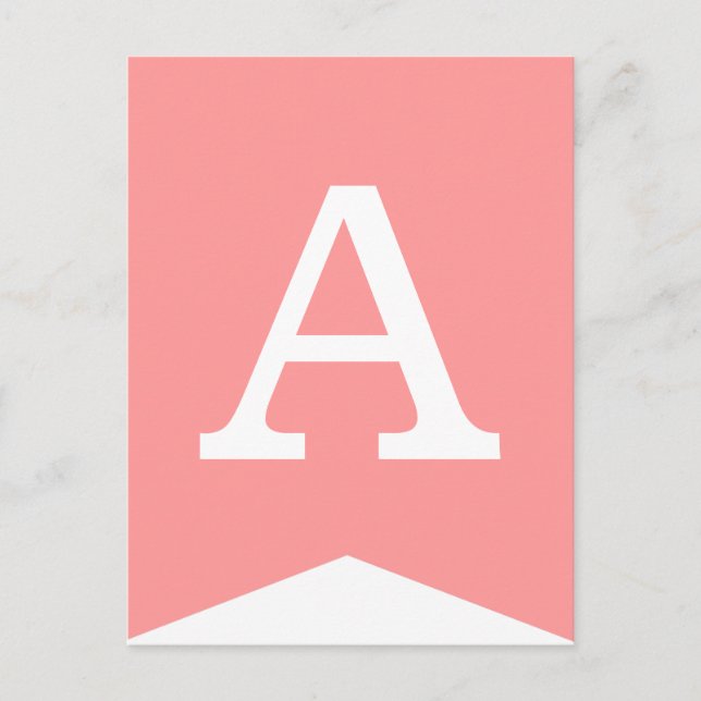 Postal Bandera rosa y Fiesta blanco Banner de Bunting (Anverso)