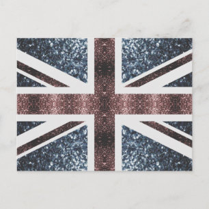 Postal Bandera rusa del Reino Unido azul rojo brillante p