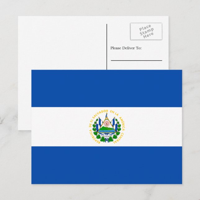 Postal Bandera salvadoreña, bandera de El Salvador (Anverso / Reverso)
