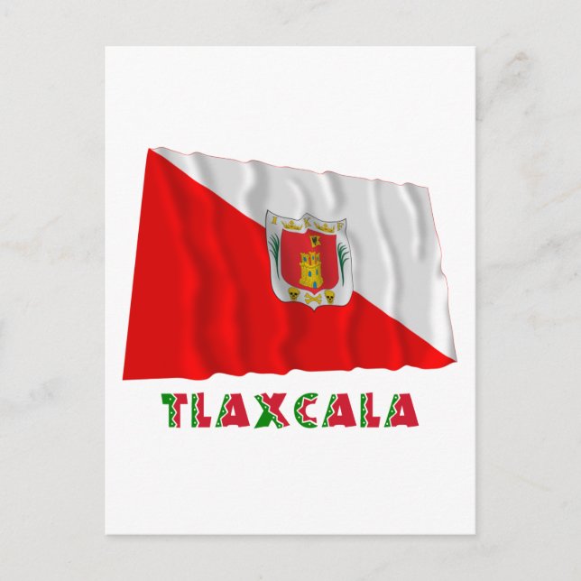 Postal Bandera semioficial de ondeo Tlaxcala (Anverso)