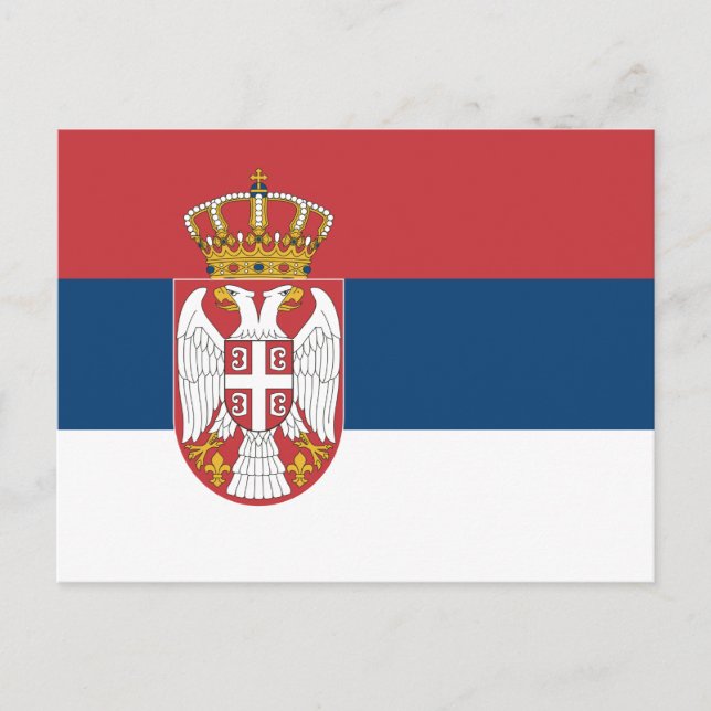 Postal Bandera serbia (Anverso)