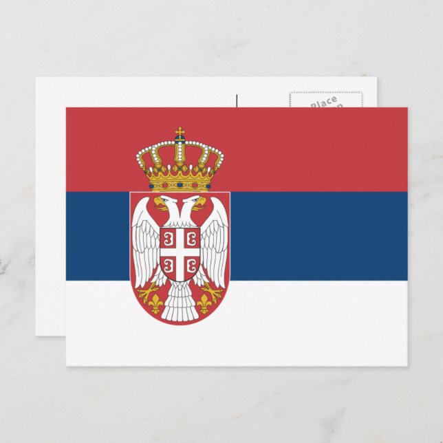 Postal Bandera serbia, Bandera de Serbia (Anverso / Reverso)