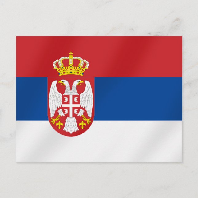 Postal Bandera serbia - despedida por Srbija (Anverso)