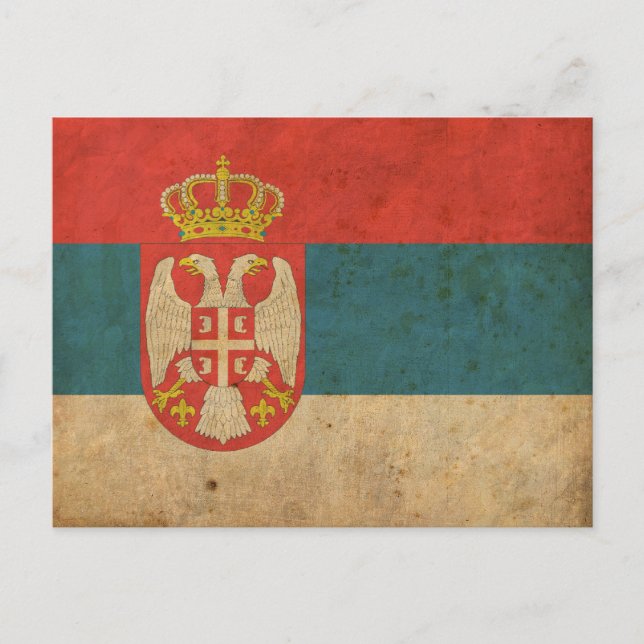 Postal Bandera serbia vintage (Anverso)