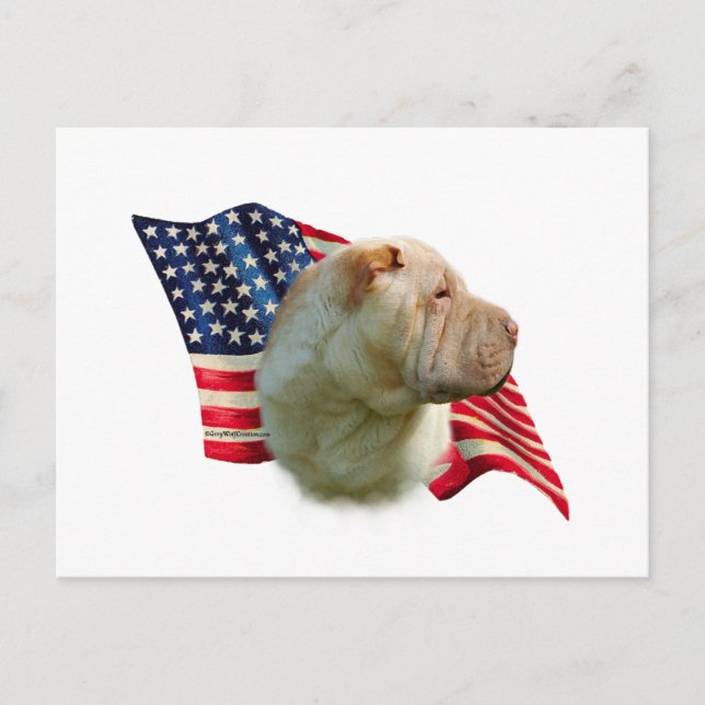 Postal Bandera Shar-Pei china (Anverso)