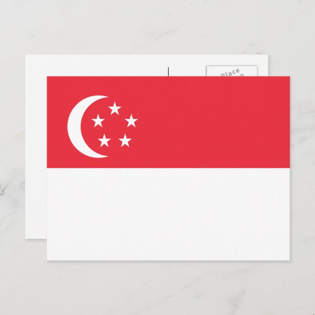 Postal Bandera singapurense, Bandera de Singapur (Anverso / Reverso)