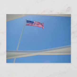 Postal Bandera sobre el monumento conmemorativo de Arizon