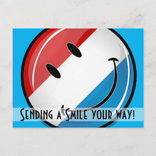 Postal Bandera sonriente de Luxemburgo