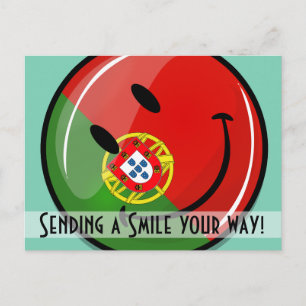 Postal Bandera sonriente portuguesa