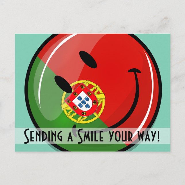 Postal Bandera sonriente portuguesa (Anverso)