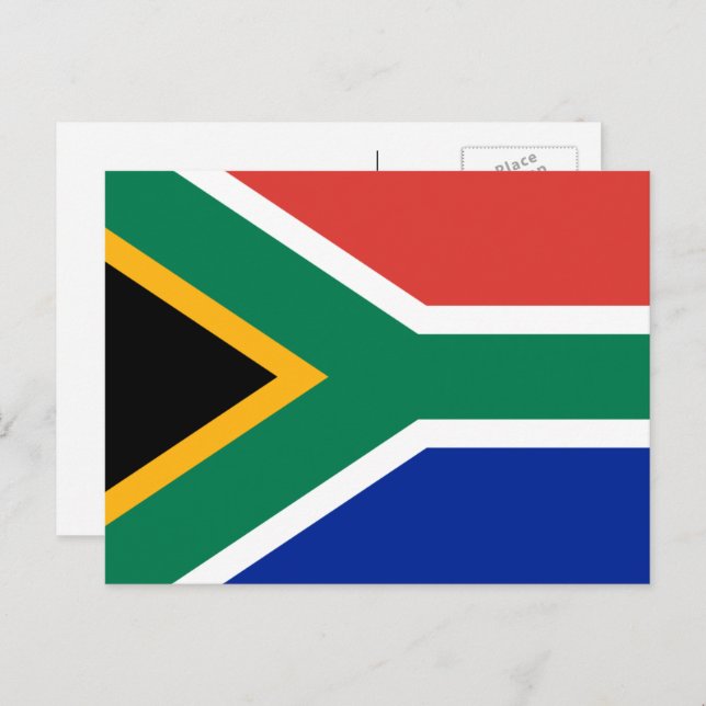 Postal Bandera sudafricana, bandera de Sudáfrica (Anverso / Reverso)