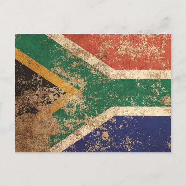 Postal Bandera sudafricana de edad avanzada dura (Anverso)