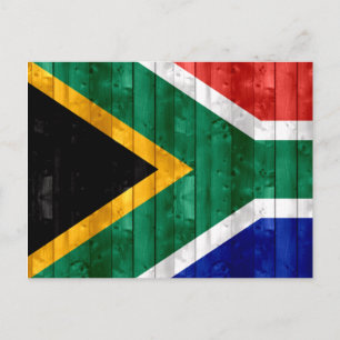 Postal Bandera sudafricana de madera