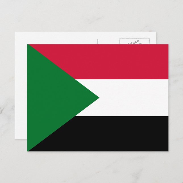 Postal Bandera sudanesa, bandera de Sudán (Anverso / Reverso)