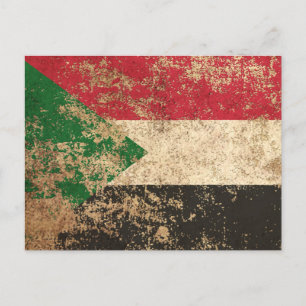 Postal Bandera sudanesa de edad avanzada