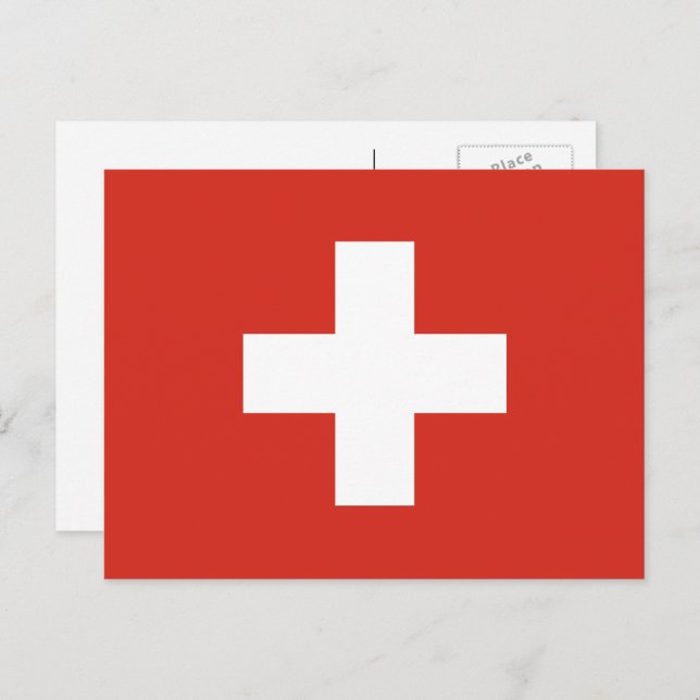 Postal Bandera suiza, bandera de Suiza (Anverso / Reverso)