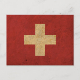 Postal Bandera Suiza de época