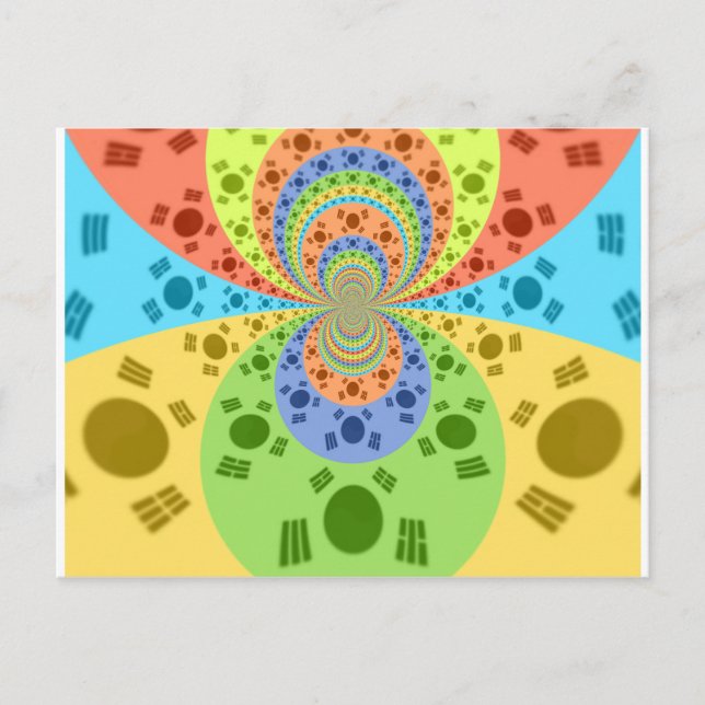 Postal Bandera surcoreana inspira arte abstracto (Anverso)