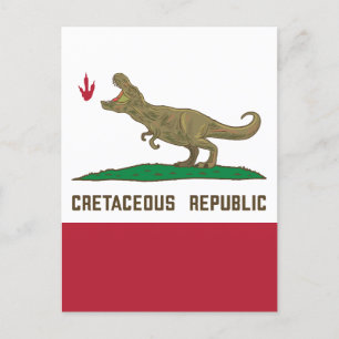 Postal Bandera T-rex dinosaurio de la República Cretácica