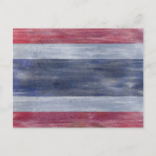 Postal Bandera tailandesa angustiada