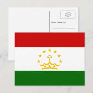 Postal Bandera tayika, bandera de Tayikistán