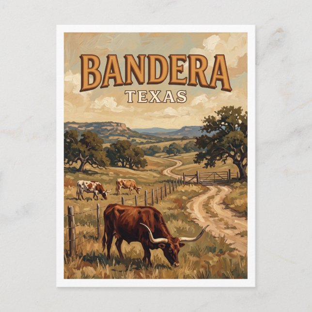 Postal Bandera Texas (Anverso)