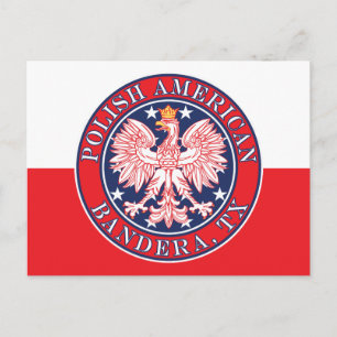 Postal Bandera Texas Águila Polaca Estadounidense