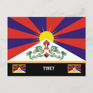 Postal Bandera tibetana y viaje por el país del Himalaya