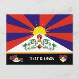 Postal Bandera tibetana y viajes al país del Himalaya / T