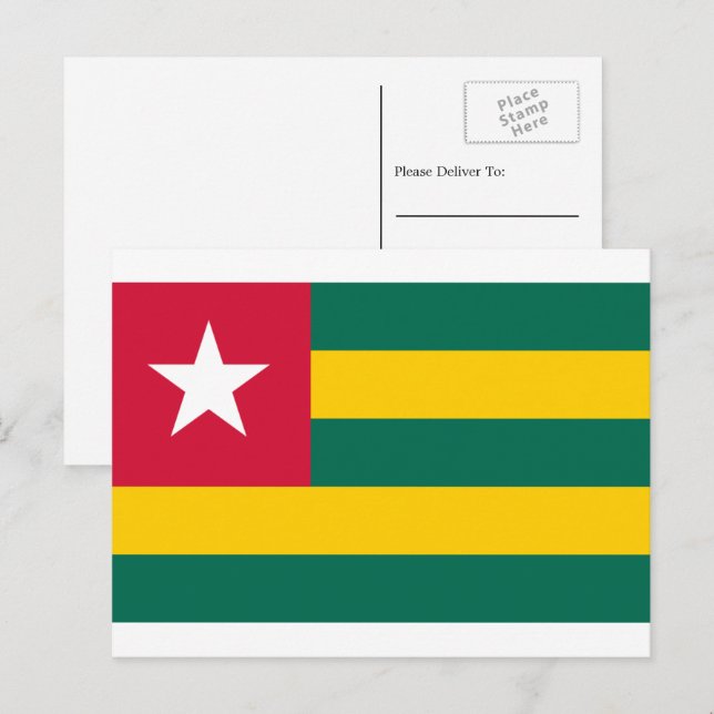 Postal Bandera togolesa, bandera de Togo (Anverso / Reverso)