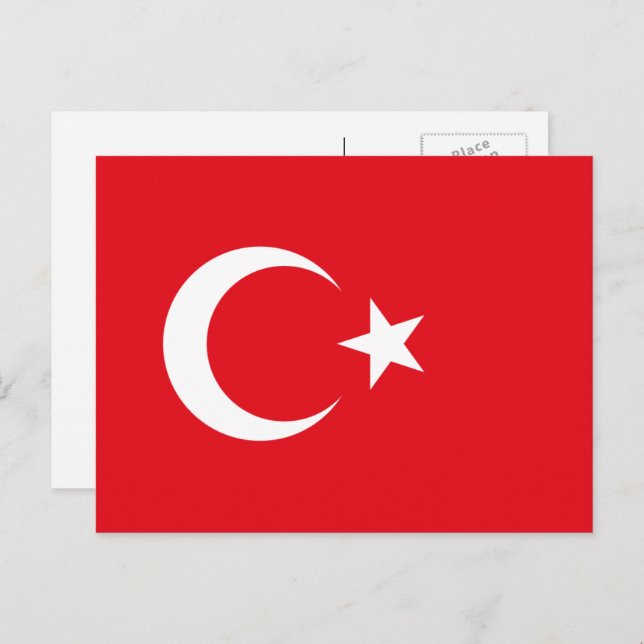 Postal Bandera turca, bandera de Turquía (Anverso / Reverso)