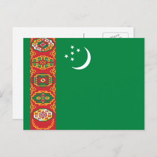 Postal Bandera turcomana, bandera de Turkmenistán