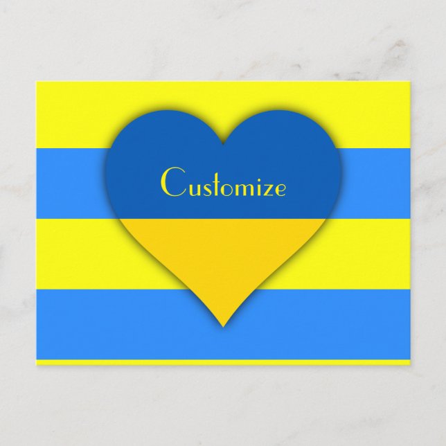 Postal Bandera ucraniana azul Thunder_Cove (Anverso)