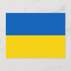 Postal Bandera ucraniana de bandera de Ucrania amarillo a