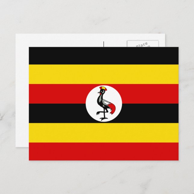 Postal Bandera ugandesa, bandera de Uganda (Anverso / Reverso)