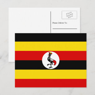 Postal Bandera ugandesa, bandera de Uganda
