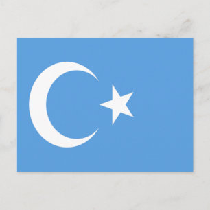 Postal Bandera uigur del Turkestán oriental
