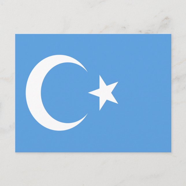 Postal Bandera uigur del Turkestán oriental (Anverso)