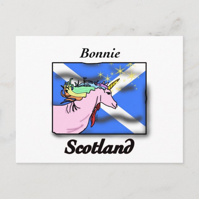 Postal Bandera unicornio de Escocia (Anverso)